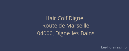 Hair Coif Digne