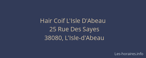 Hair Coif L'Isle D'Abeau