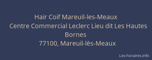 Hair Coif Mareuil-les-Meaux