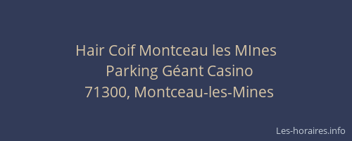 Hair Coif Montceau les MInes