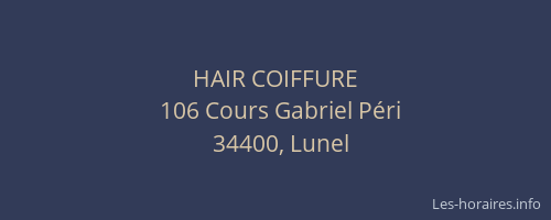 HAIR COIFFURE