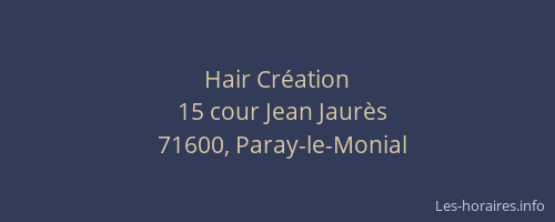 Hair Cr&eacute;ation