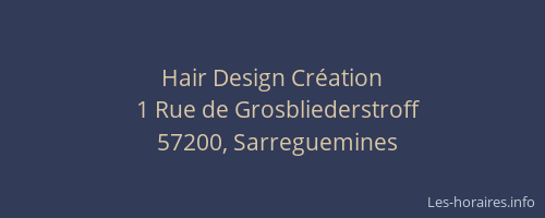 Hair Design Cr&eacute;ation