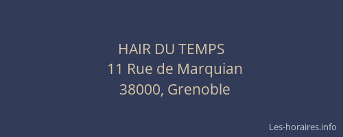 HAIR DU TEMPS