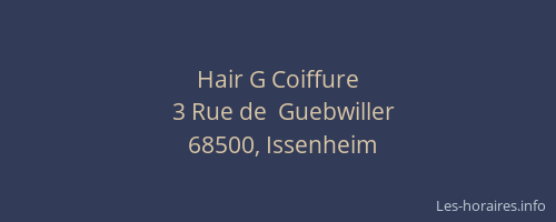Hair G Coiffure