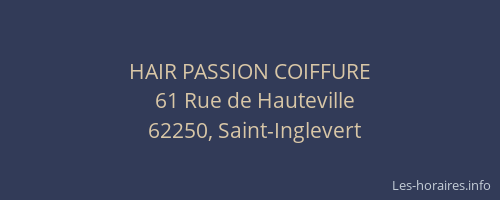 HAIR PASSION COIFFURE