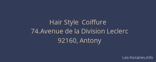 Hair Style  Coiffure