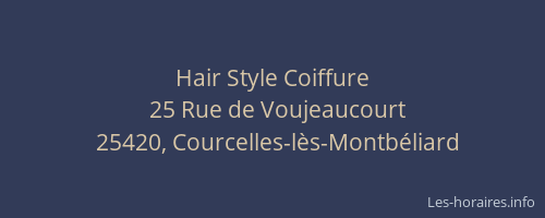 Hair Style Coiffure