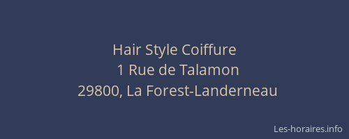 Hair Style Coiffure