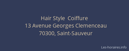 Hair Style  Coiffure