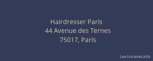 Hairdresser Paris