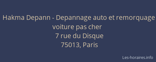 Hakma Depann - Depannage auto et remorquage voiture pas cher