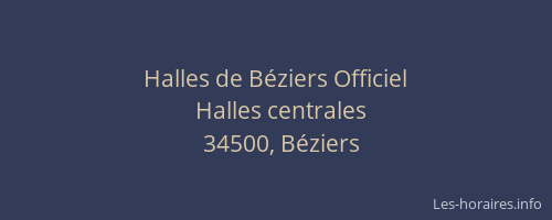 Halles de Béziers Officiel