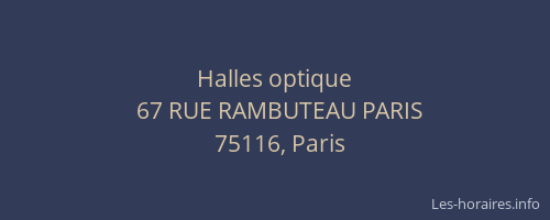 Halles optique