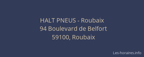 HALT PNEUS - Roubaix