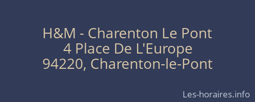 H&amp;M - Charenton Le Pont