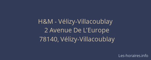 H&M - Vélizy-Villacoublay