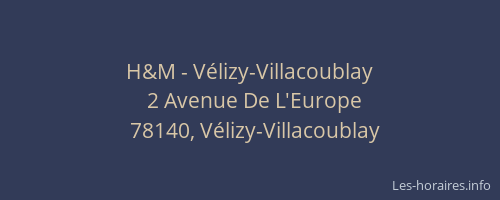 H&M - V&eacute;lizy-Villacoublay
