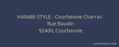 HANABI STYLE - Courbevoie Charras