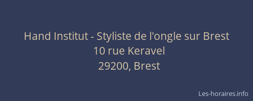 Hand Institut - Styliste de l'ongle sur Brest