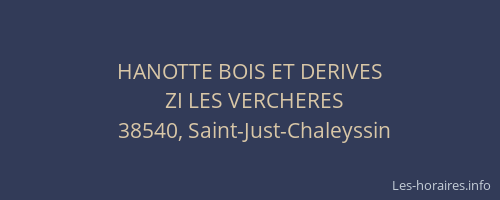 HANOTTE BOIS ET DERIVES