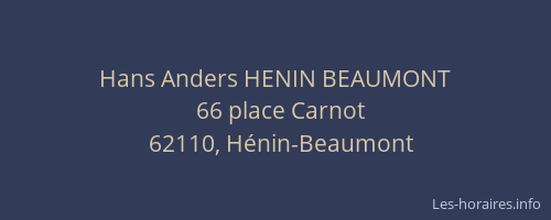 Hans Anders HENIN BEAUMONT