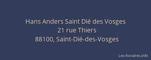 Hans Anders Saint Dié des Vosges