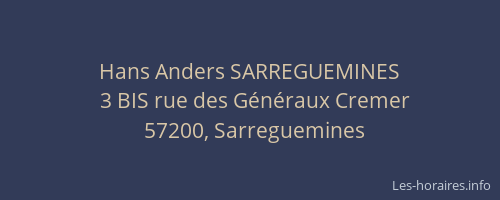 Hans Anders SARREGUEMINES