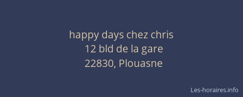 happy days chez chris