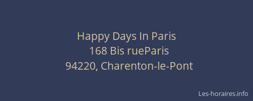Happy Days In Paris