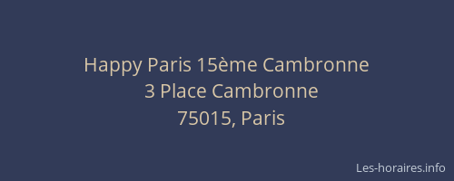Happy Paris 15ème Cambronne