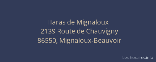 Haras de Mignaloux