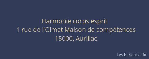 Harmonie corps esprit