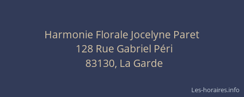 Harmonie Florale Jocelyne Paret