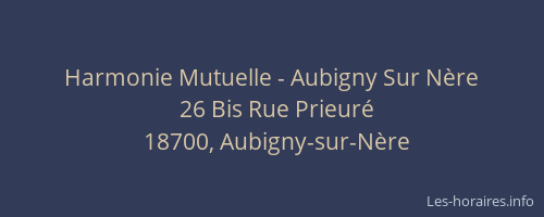 Harmonie Mutuelle - Aubigny Sur N&egrave;re