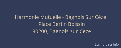 Harmonie Mutuelle - Bagnols Sur C&egrave;ze