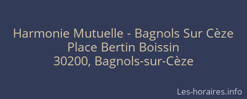 Harmonie Mutuelle - Bagnols Sur Cèze
