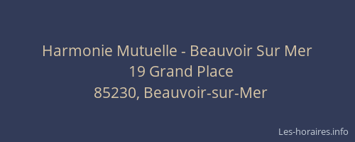Harmonie Mutuelle - Beauvoir Sur Mer