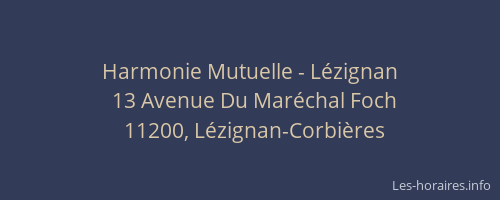 Harmonie Mutuelle - Lézignan