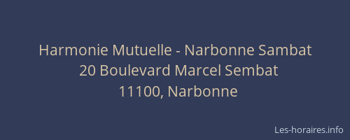 Harmonie Mutuelle - Narbonne Sambat