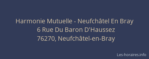 Harmonie Mutuelle - Neufchâtel En Bray