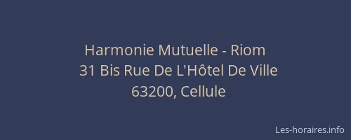 Harmonie Mutuelle - Riom