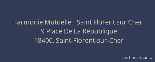 Harmonie Mutuelle - Saint Florent sur Cher