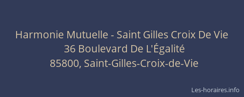Harmonie Mutuelle - Saint Gilles Croix De Vie