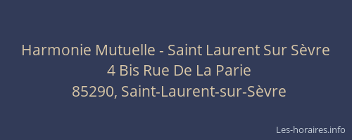 Harmonie Mutuelle - Saint Laurent Sur Sèvre