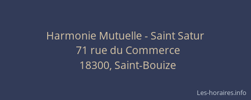 Harmonie Mutuelle - Saint Satur