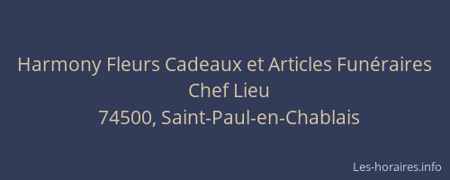 Harmony Fleurs Cadeaux et Articles Fun&eacute;raires