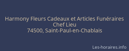 Harmony Fleurs Cadeaux et Articles Funéraires