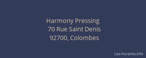 Harmony Pressing