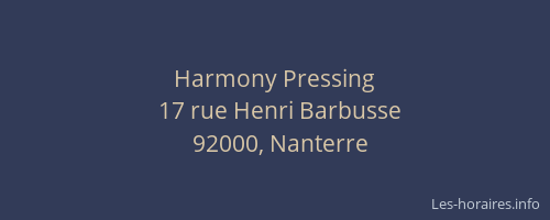 Harmony Pressing
